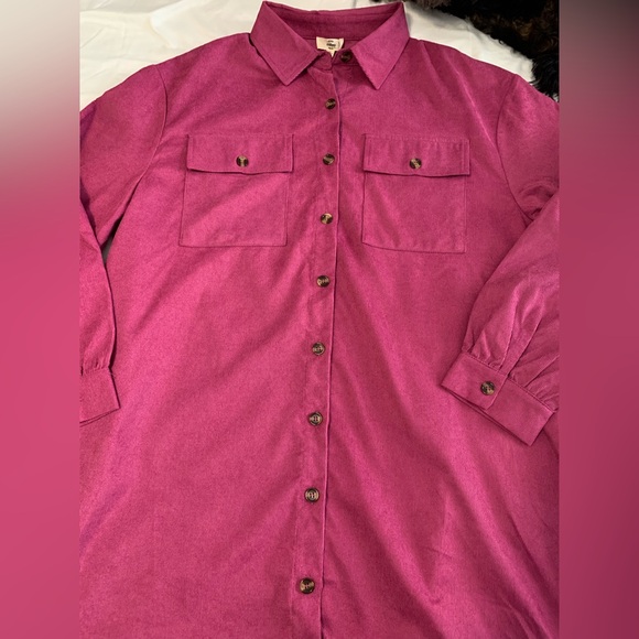 NWT Entro Vibrant Pink Collared Dress/Duster - Picture 6 of 16